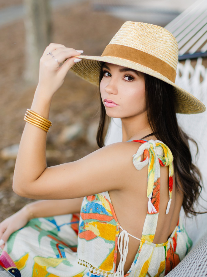 Senior Picture in colorful dress